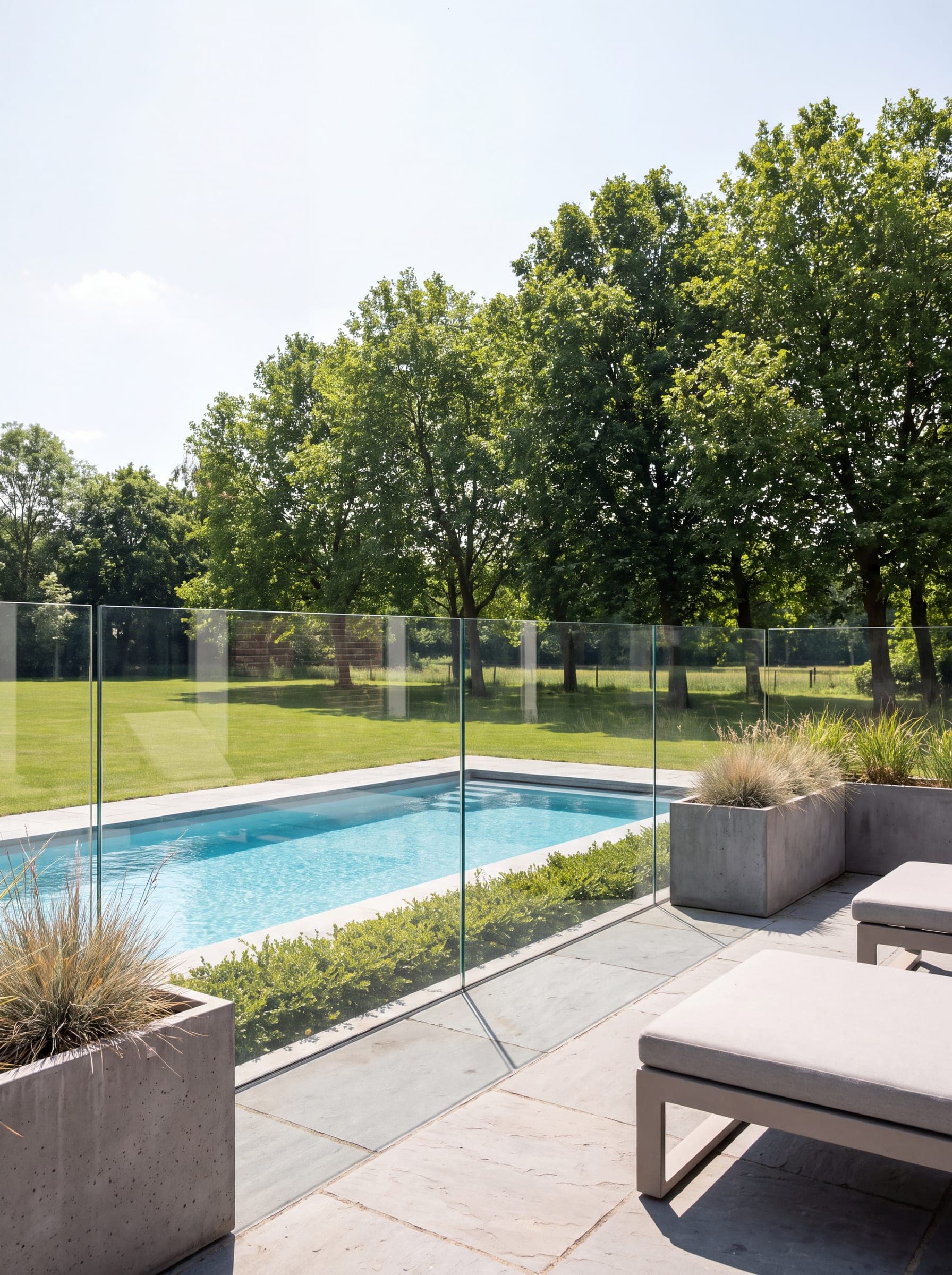 Clôture de piscine en verre